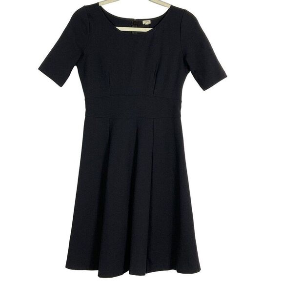 J Crew Factory Short Sleeve Black A-Line Knit Dress, Style #02605, size 0 - Picture 1 of 11